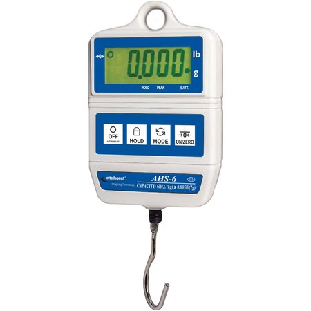 UWE 6 lb, .005 lb, Legal for Trade, Hanging Scale, Battery Operated, HOLD function, NTEP AHS-6